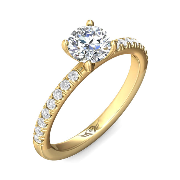 FlyerFit Micropave 14K Yellow Gold Engagement Ring