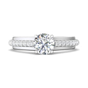 FlyerFit Micropave 14K White Gold Engagement Ring