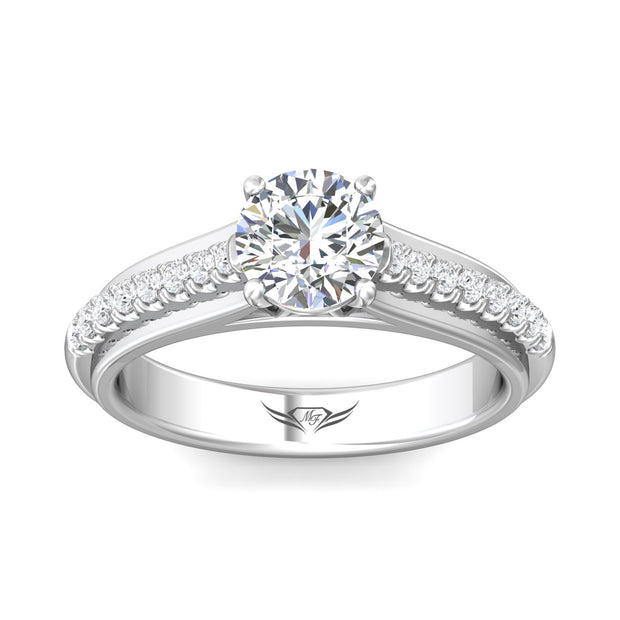 FlyerFit Micropave 14K White Gold Engagement Ring