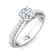 FlyerFit Micropave 14K White Gold Engagement Ring