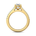 FlyerFit Micropave 18K Yellow Gold Engagement Ring