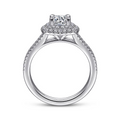 Gabriel & Co | Bette - 14K White Gold Round Double Halo Diamond Engagement Ring