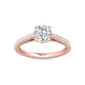 FlyerFit Micropave 18K Pink Gold Engagement Ring