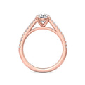 FlyerFit Micropave 18K Pink Gold Engagement Ring