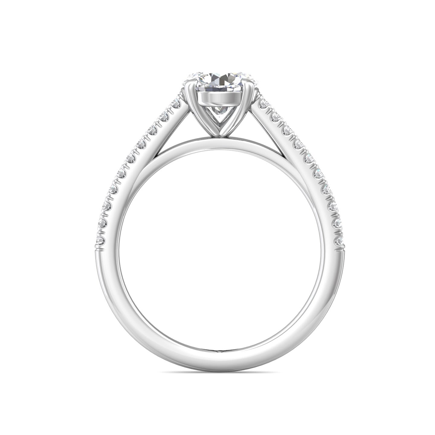 FlyerFit Micropave 18K White Gold Engagement Ring