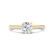 FlyerFit Micropave 18K Yellow Gold Engagement Ring