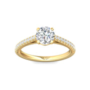 FlyerFit Micropave 14K Yellow Gold Engagement Ring