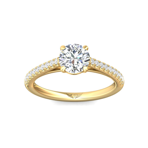 FlyerFit Micropave 14K Yellow Gold Engagement Ring