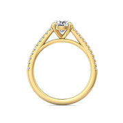 FlyerFit Micropave 18K Yellow Gold Engagement Ring