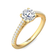 FlyerFit Micropave 18K Yellow Gold Engagement Ring