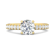 FlyerFit Micropave 18K Yellow Gold Engagement Ring