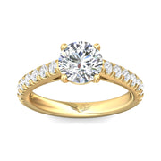 FlyerFit Micropave 18K Yellow Gold Engagement Ring