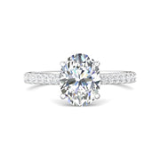 FlyerFit Micropave 14K White Gold Engagement Ring