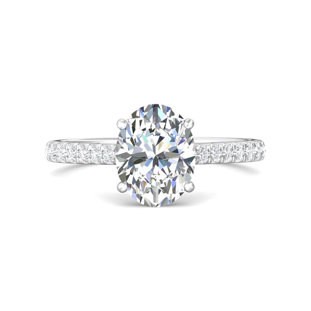 FlyerFit Micropave 14K White Gold Engagement Ring