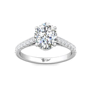 FlyerFit Micropave 14K White Gold Engagement Ring