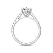 FlyerFit Micropave 14K White Gold Engagement Ring