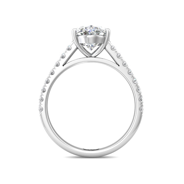 FlyerFit Micropave 14K White Gold Engagement Ring