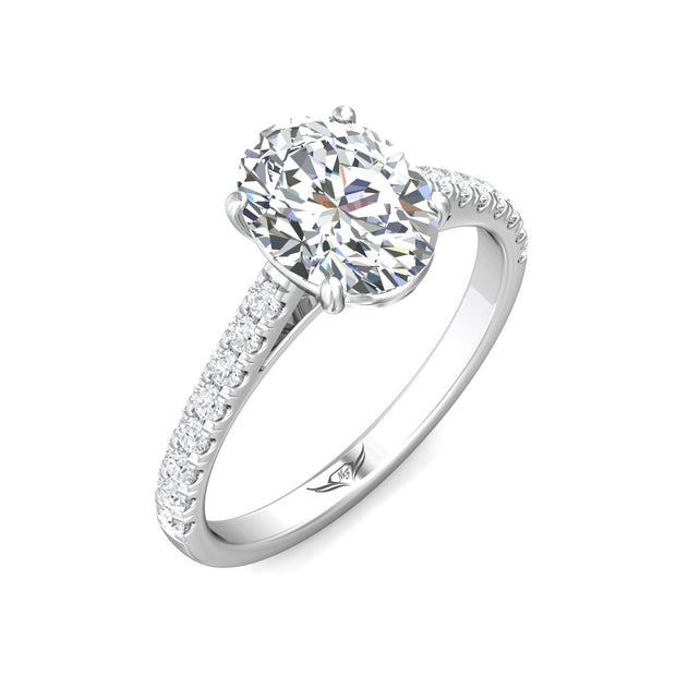 FlyerFit Micropave 14K White Gold Engagement Ring