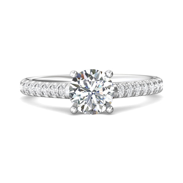 FlyerFit Micropave 14K White Gold Engagement Ring