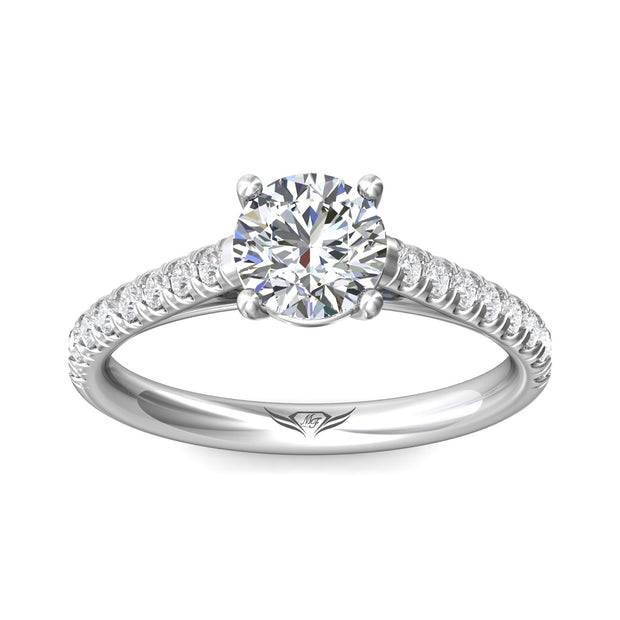 FlyerFit Micropave 14K White Gold Engagement Ring