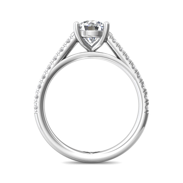 FlyerFit Micropave 14K White Gold Engagement Ring