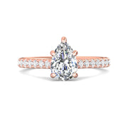 FlyerFit Micropave 18K Pink Gold Engagement Ring