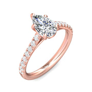 FlyerFit Micropave 18K Pink Gold Engagement Ring