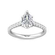 FlyerFit Micropave 14K White Gold Engagement Ring