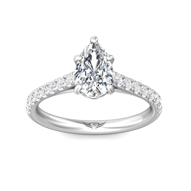 FlyerFit Micropave 14K White Gold Engagement Ring