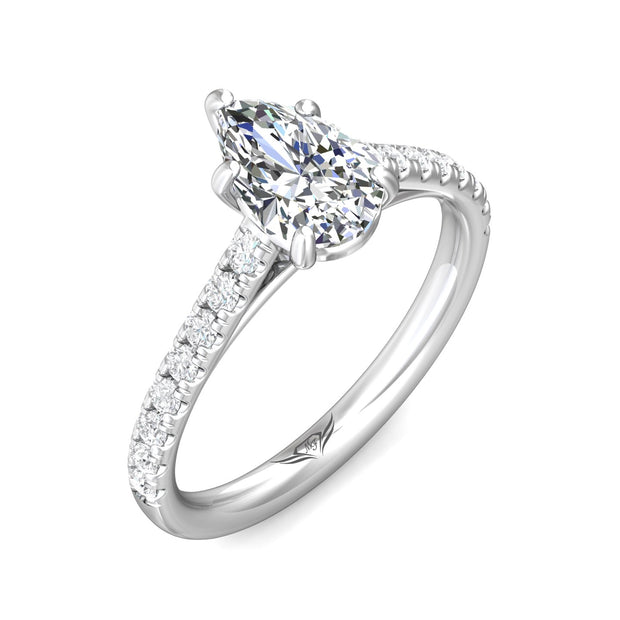 FlyerFit Micropave 14K White Gold Engagement Ring