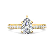 FlyerFit Micropave 14K Yellow Gold Engagement Ring