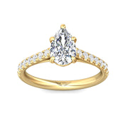 FlyerFit Micropave 14K Yellow Gold Engagement Ring