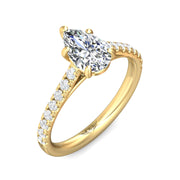 FlyerFit Micropave 14K Yellow Gold Engagement Ring