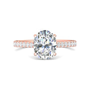 FlyerFit Micropave 14K Pink Gold Engagement Ring