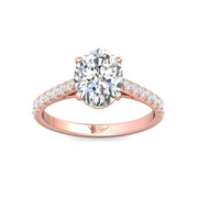 FlyerFit Micropave 14K Pink Gold Engagement Ring