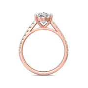 FlyerFit Micropave 14K Pink Gold Engagement Ring