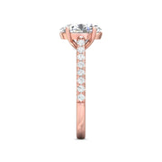 FlyerFit Micropave 14K Pink Gold Engagement Ring