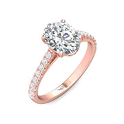 FlyerFit Micropave 14K Pink Gold Engagement Ring