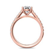 FlyerFit Micropave 14K Pink Gold Engagement Ring