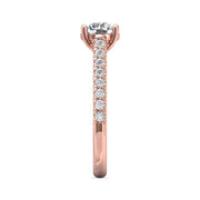 FlyerFit Micropave 14K Pink Gold Engagement Ring