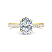 FlyerFit Micropave 18K Yellow Gold Engagement Ring