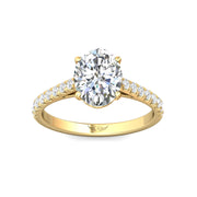 FlyerFit Micropave 14K Yellow Gold Engagement Ring