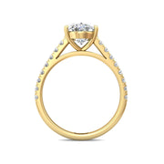 FlyerFit Micropave 18K Yellow Gold Engagement Ring