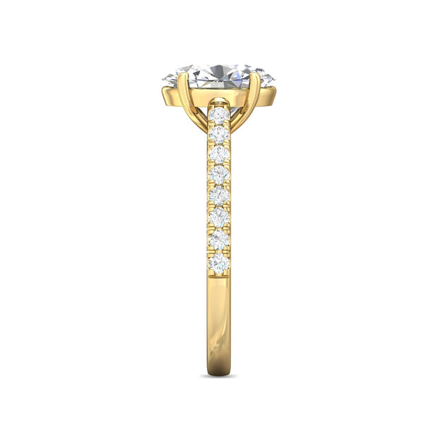 FlyerFit Micropave 14K Yellow Gold Engagement Ring