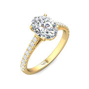 FlyerFit Micropave 14K Yellow Gold Engagement Ring