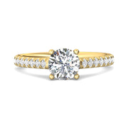 FlyerFit Micropave 14K Yellow Gold Engagement Ring