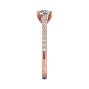 FlyerFit Micropave 18K Pink Gold Engagement Ring