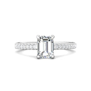 FlyerFit Micropave 14K White Gold Engagement Ring