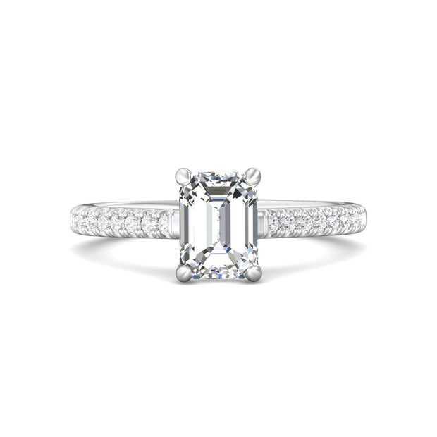 FlyerFit Micropave 14K White Gold Engagement Ring