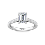 FlyerFit Micropave 14K White Gold Engagement Ring